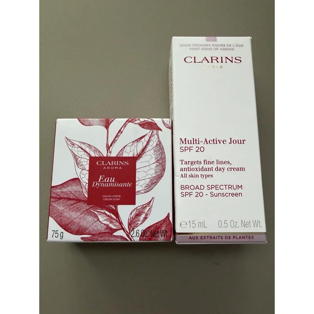Clarins Multi-Active Jour Face Day Cream Moisturizer SPF 20 & Cream Soap